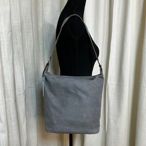 New‎ gray Genuine Leather Shoulder Bag Tote Purse Top Zip Pockets